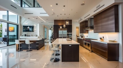 clean interior design of modern kitchen, home. different angles, professional photography