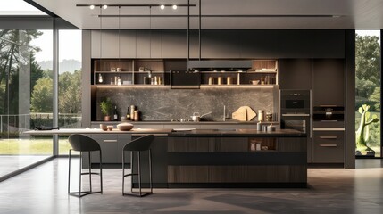 clean interior design of modern kitchen, home. different angles, professional photography