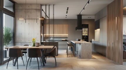 Fototapeta premium clean interior design of modern kitchen, home. different angles, professional photography