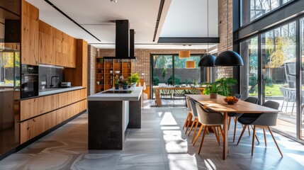 Obraz premium clean interior design of modern kitchen, home. different angles, professional photography