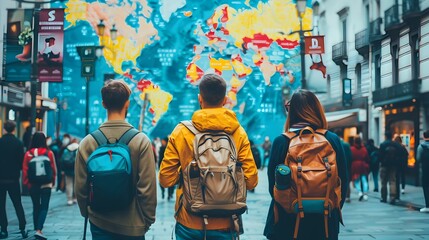 Virtual Travel Meetup Platform Connecting Travelers for Shared Experiences through Technology Concept