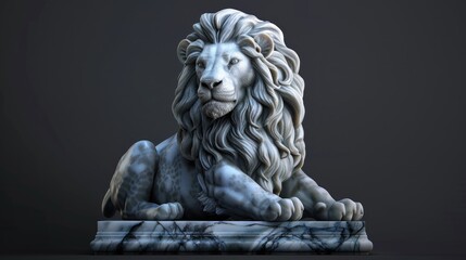 Fototapeta premium Lion artistic marble effect illustration sculpture picture