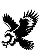 Fototapeta premium Hawk SVG, Eagle SVG, Bird SVG, Hunting SVG, Predator SVG, Hawk Silhouette, Hawk Vector, Clipart, Cut file for Cricut SVG, JPG, PNG