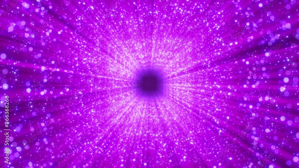 Aufkleber a magical tunnel of bright luminous particles of shiny dust. fairy particles flicker and emit bright