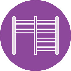 Hand bar line circle icon