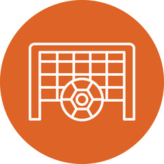 Football goal line circle icon