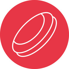 Frisbee line circle icon