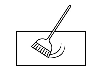 Icono negro de escoba barriendo suelo