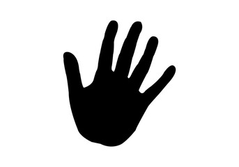 Silueta negra de palma de una mano