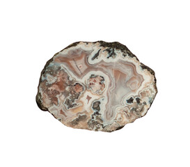 agate mineral on white, isolated