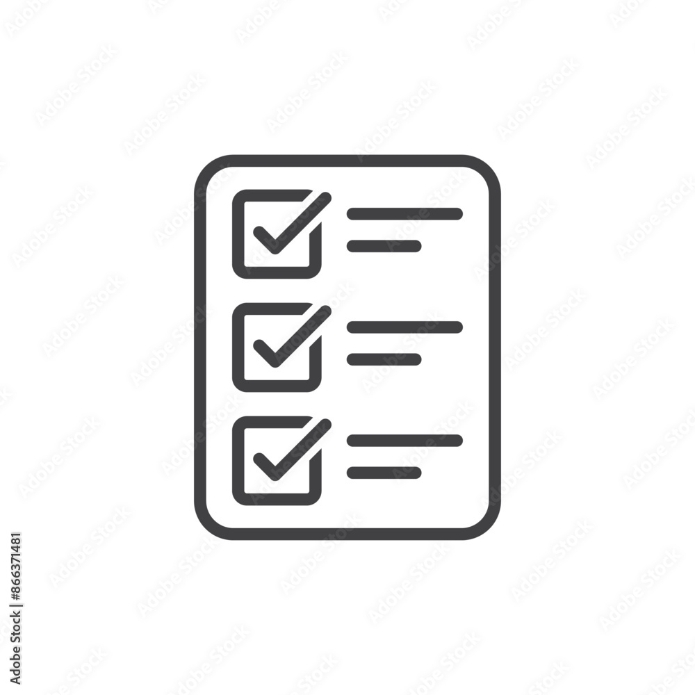 Poster clipboard with checklist icon in flat style. planning and organization of work vector illustration o