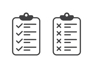 Clipboard with checklist icon in flat style. Planning and organization of work vector illustration on isolated background. Document sign business concept.