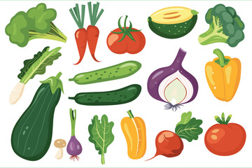 Seamless pattern of fresh vegetables. Collection of hand drawn vegetable illustrations isolated on white background. Set of various kinds of vegetable, isolated on a white background.