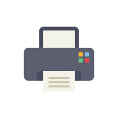 Printer icon in flat style. Office machine vector illustration on isolated background. Printout sign business concept.