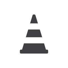 Traffic cone icon in flat style. Safety obstacle vector illustration on isolated background. Construction barrier sign business concept.