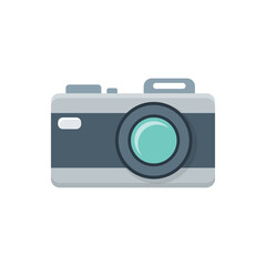 Camera icon in flat style. Photography vector illustration on isolated background. Photo sign business concept.