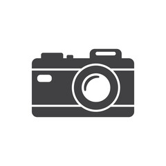 Camera icon in flat style. Photography vector illustration on isolated background. Photo sign business concept.