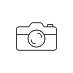 Camera icon in flat style. Photography vector illustration on isolated background. Photo sign business concept.
