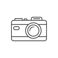 Camera icon in flat style. Photography vector illustration on isolated background. Photo sign business concept.