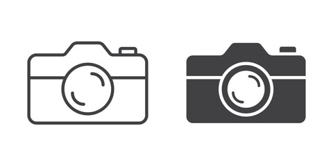 Camera icon in flat style. Photography vector illustration on isolated background. Photo sign business concept.