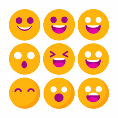 A collection of smiley faces showcasing various emotions and expressions