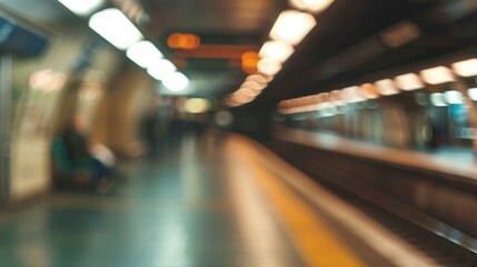 Metro. Blurred image of the platform
