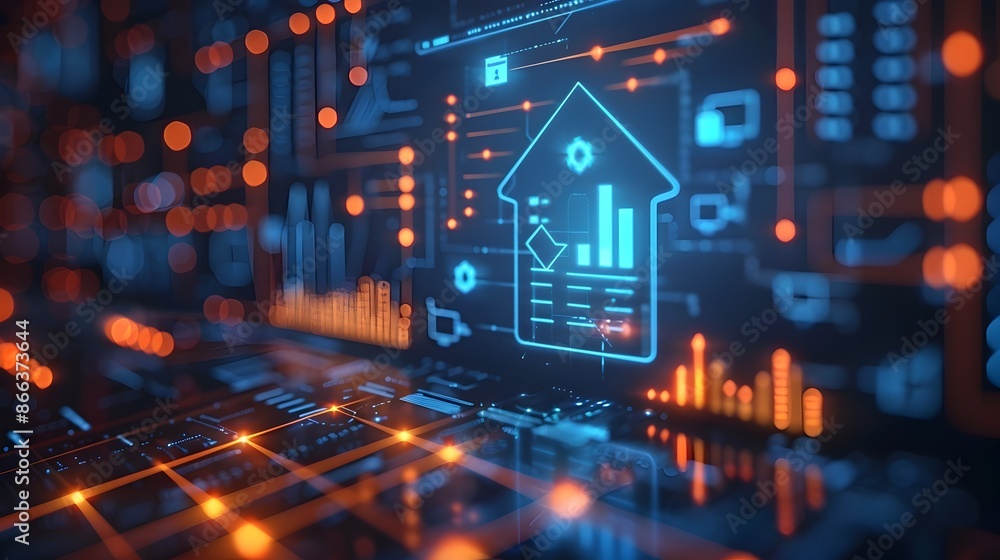 Poster smart home energy management system monitoring and optimizing electricity usage resource management 