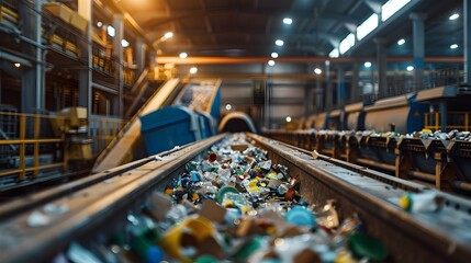 AI driven Waste Sorting Facility Separating Recyclables Compostables and Landfill Waste for Efficient Resource Management