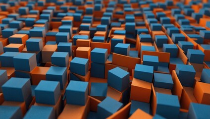 Fototapeta premium A 3D rendering of a parametric equation in blue and orange