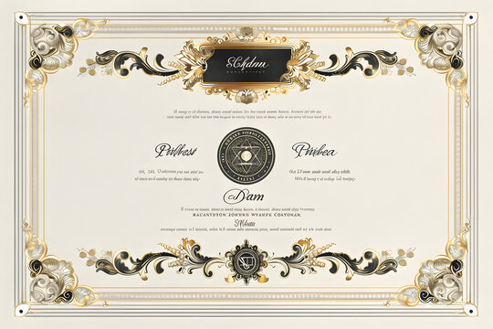 Elegant Award Certificate with Golden Borders and Ornate Emblem for Recognizing Excellence in Various Achievements