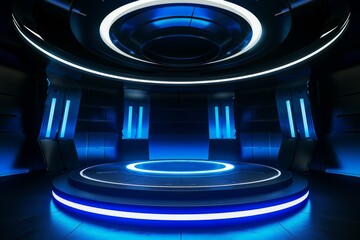 Lighting space technology ring indoor stage background 