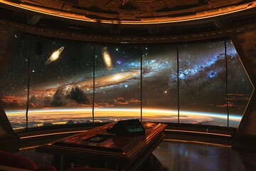 The Kryptonian observatory with a view of distant galaxies