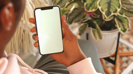 Home vlog from phone, point of view or POV with smartphone, app or media concept