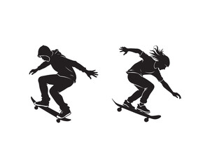 Skateboarder silhouette Victor Design Art with AI Generated 