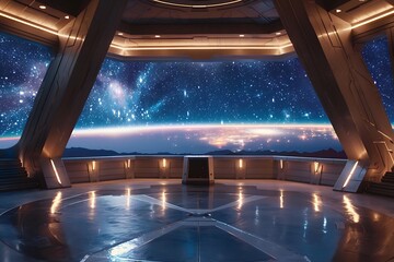 The Kryptonian observatory with a view of distant galaxies