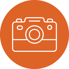 Camera line circle icon
