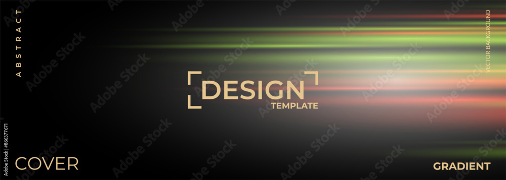 Aufkleber Black modern wide abstract technology background with red and green glowing high-speed and movement light effect. Vector illustration