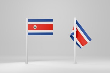 Costa Rica Flag 3d Illustration Stock Image	