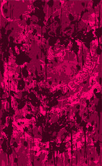 Red grunge style background. Vector texture of paint, streaks, blotches