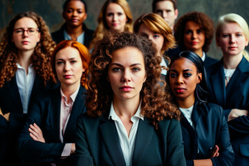 Obraz premium business businesswoman office. group woman portrait corporate manager businessperson teamwork team partner 