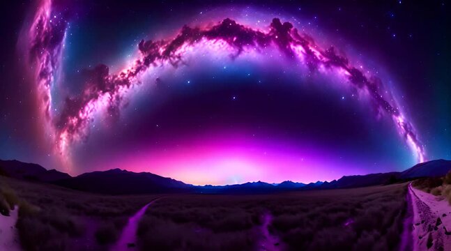 Equirectangular space background with colorful nebula and stars