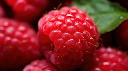 Close Up of Juicy Raspberries