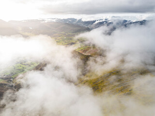 Amazing Cloud Inversion Over Mountain In The Lake Distract From Above