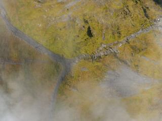 Amazing Cloud Inversion Over Mountain In The Lake Distract From Above