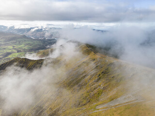 Amazing Cloud Inversion Over Mountain In The Lake Distract From Above