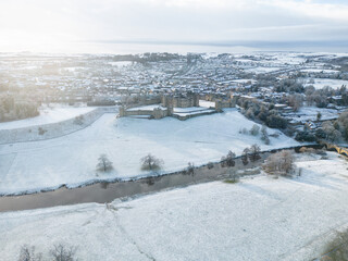 Alnwick Castle From Above During Winter