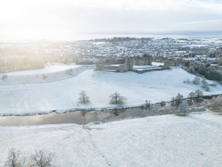 Alnwick Castle From Above During Winter