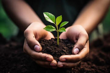 World Earth Day, Generative AI ecology protection concept, human responsibility