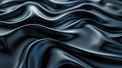 Abstract Dark Blue Fabric Waves.