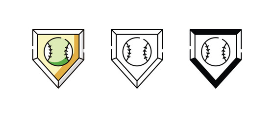Home Plate icons vector set stock illustration